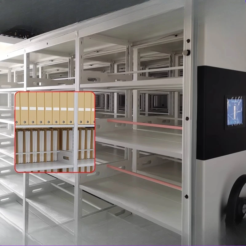 Dense Cabinet Archives Intelligent Dense Rack Steel File Cabinet Hand-crank Electric Financial Certificate Cabinet Data Shelf