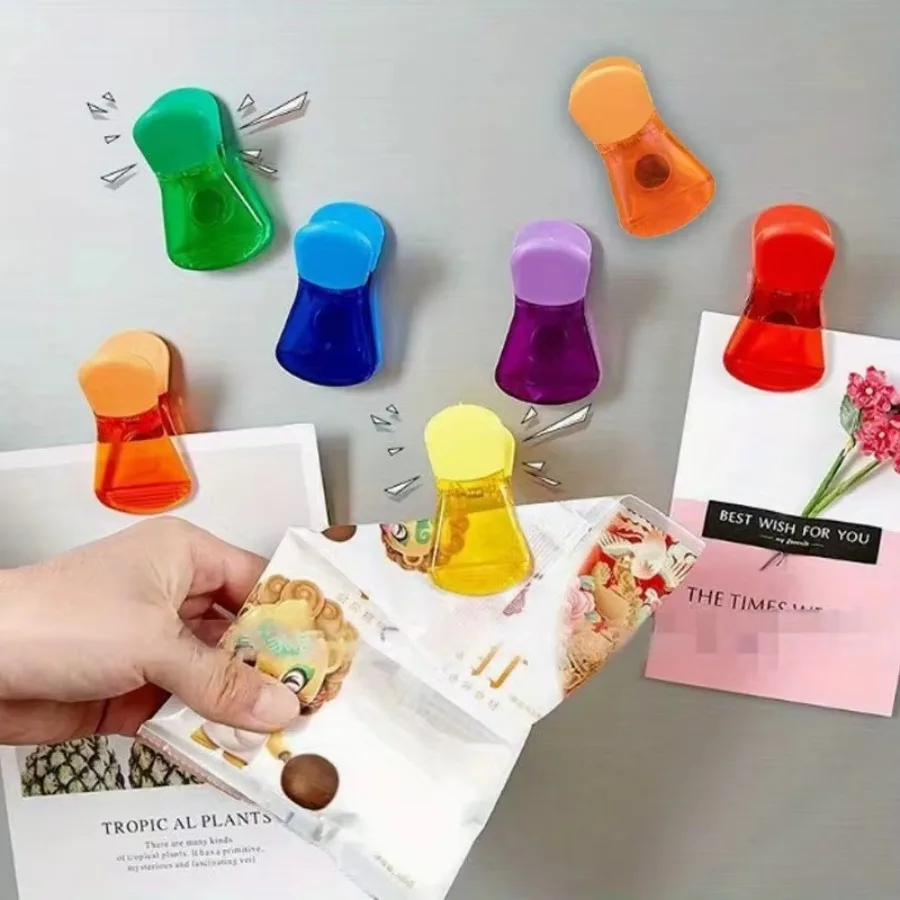 1/2/5pcs Colorful Food Sealing Clips Set, Strong Airtight Bag Clips for Food Storage, Reusable Colorful Plastic Clamps for Snack, Chip, Coffee Bags, Perfect for Kitchen, Fridge and Cabinet Organization