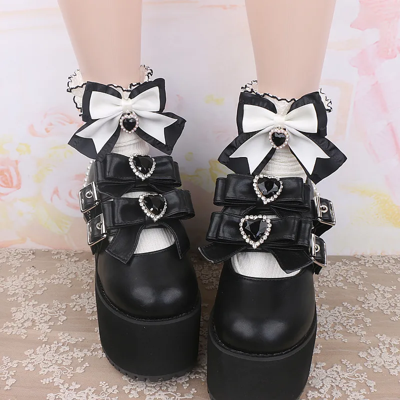 Sweet and Cute Lace Socks for Women Japanese Style Pure Cotton Socks Summer 2023 New Bow White Stitching Rojita Lolita Socks