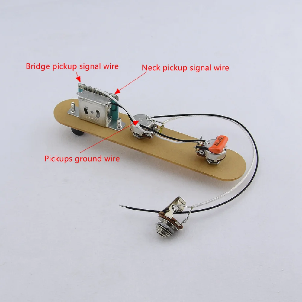 TL Electric Guitar Wiring Harness   (  2x 250K Pots + 3-Way Switch  + Jack  )