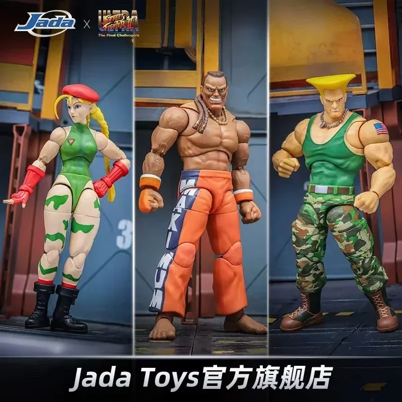 New In Stock Original Jada Street Fighter 6 Anime Figure 15cm Cammy White Guile Dee Jay Action Figure Street Fighter Toys Gift