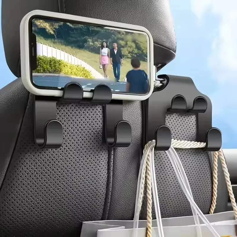 Novo Gancho Multifuncional para Banco de Carro: Suporte para Celular e Organizador para o Encosto Traseiro do Carro