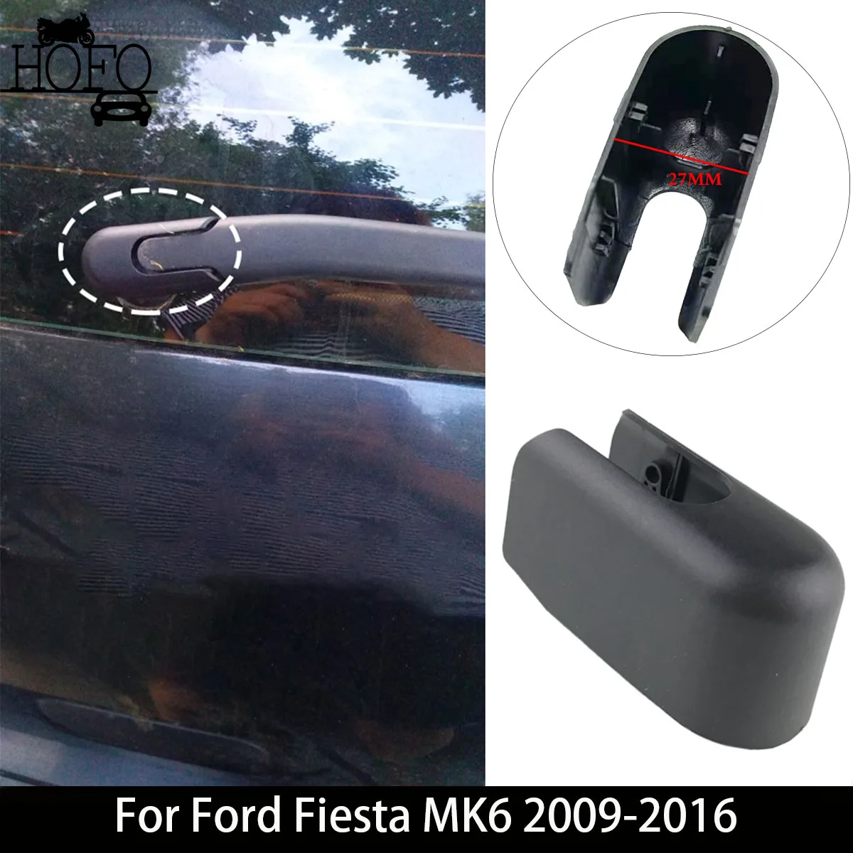 

Car Rear Windshield Windscreen Wiper Arm Cover Nut Cap Car Accessories For Ford Fiesta MK6 2009-2016