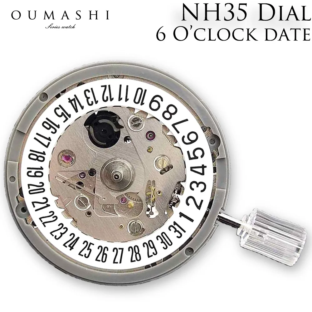 

Black White date at 6 o 'clock position Automatic Mechanical Watch Movement parts 24 jewels High Accuracy NH35A NH35 Movement