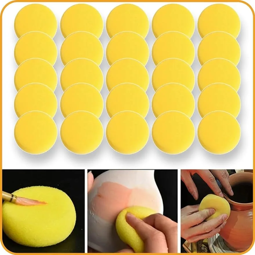 Clay Sponge Painting Sponges Pottery Sponges for Clay Round Sponge, Pottery, Paint sponges for Acrylic Painting, Artist Sponges