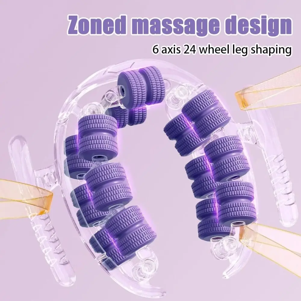 Portable Annular Leg Clamp Massager Ring-Shaped 28 Wheel Manual Leg Massager 360-degree Rotation Lightweight