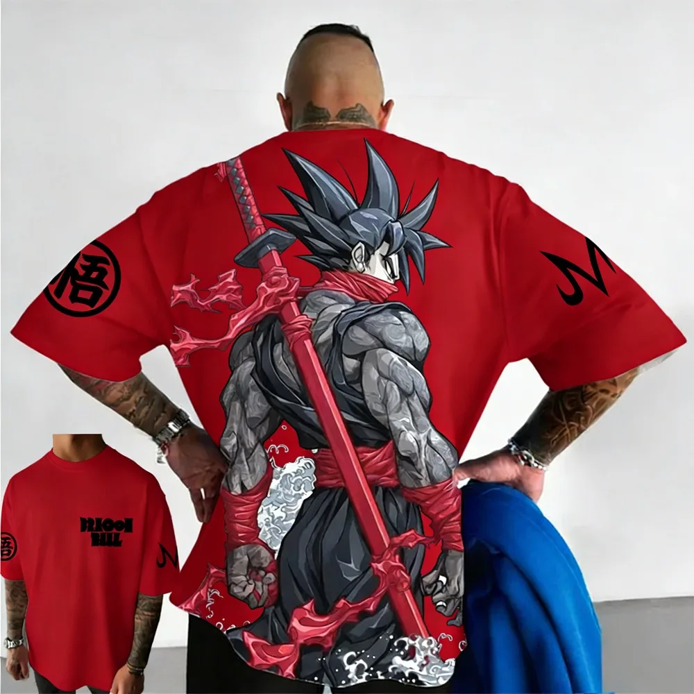 Plus Size Dragon Ball Summer Anime Printed Men and Women T-shirt Casual Parent Child Top Fashion Street Wear Y2K Harajuku Style view 6