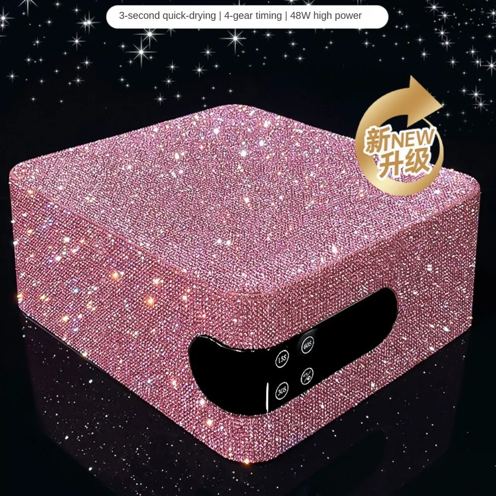 New Upgradey UV Nail Therapy Lamp  Crystal Lamp Beads High Power Fast Drying Without Black Hand Diamond Nail Glue Baking Lamp