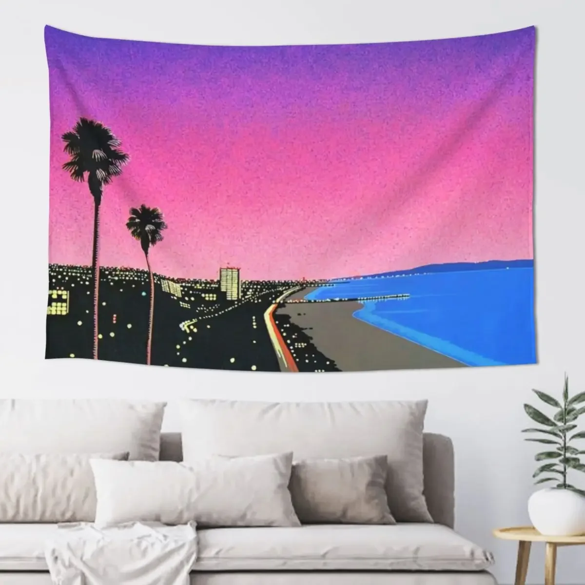 wet klopo hiroshi nagai vaporwave pantai Tapestry Bedroom Organization And Decoration Wall Decorations Bedroom Decor Tapestry