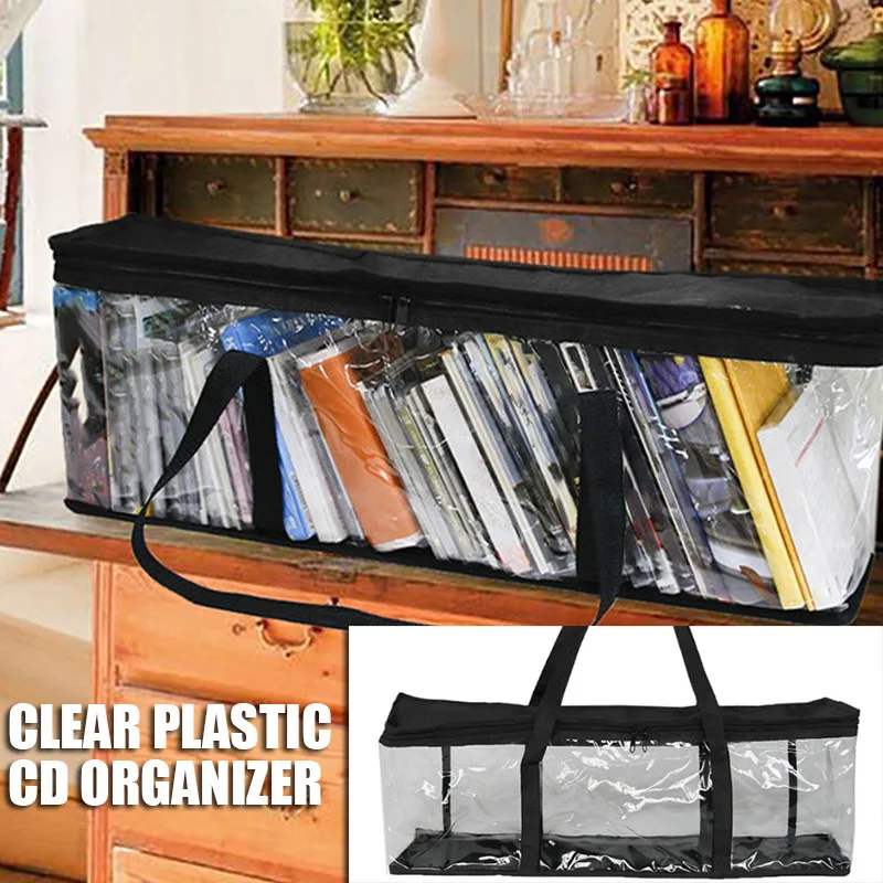 

Nice 2 Pcs Portable Storage Bag Cd Organizer Books Container Case 25 Silk Environmentally Friendly PVC Books With Handles Albums