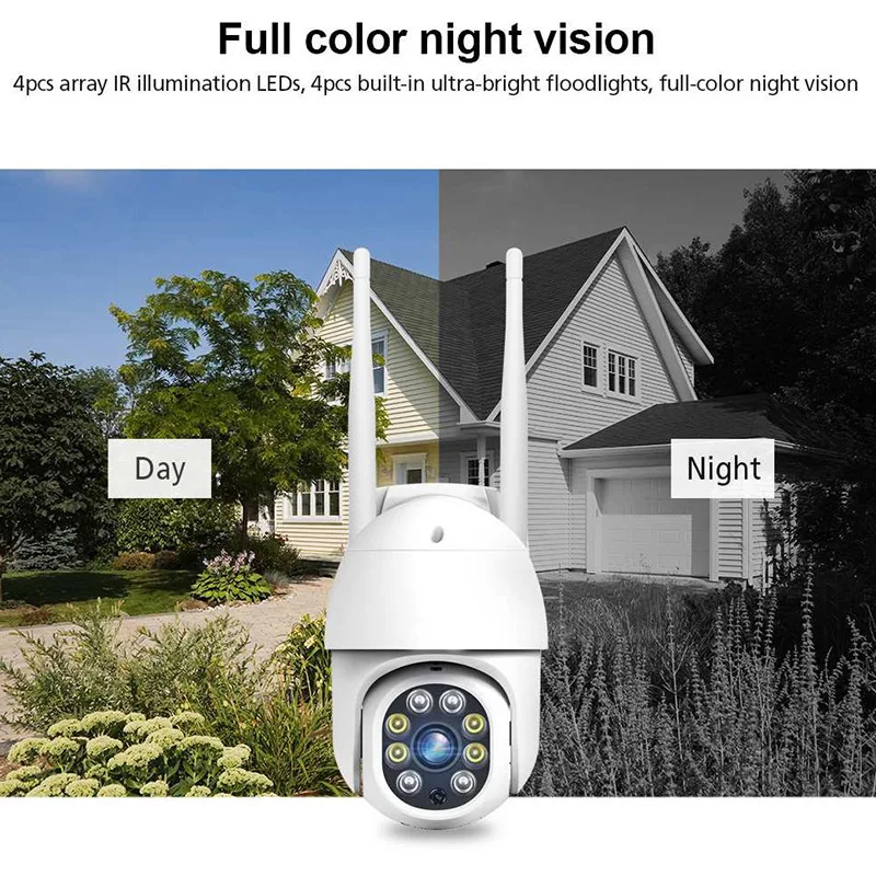 QZT PTZ IP Camera WIFI Outdoor 360° Night Vision CCTV Camera Video Surveillance Waterproof SriHome Home Security Camera Outdoor