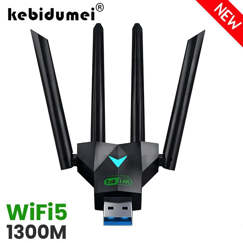 

Новая беспроводная сетевая карта 1300 Мбит/с USB 3.0 WiFi USB-адаптер двухдиапазонный 2,4G/5Ghz Wi-Fi ключ 4 антенны беспроводной приемник для ПК