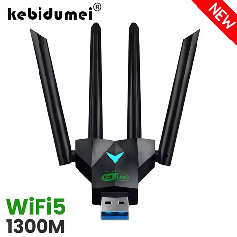 New 1300Mbps Wireless Network Card USB 3.0 WiFi USB Adapter Dual Band 2.4G/5Ghz Wi-Fi Dongle 4 Antenna Wireless Receiver For PC