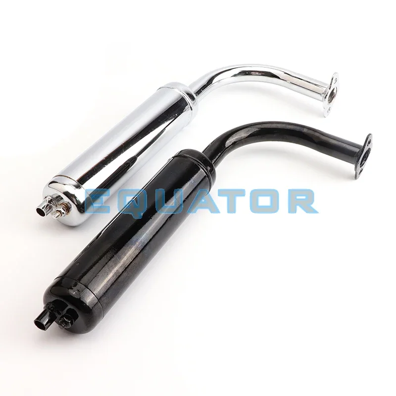 Black /silver Muffler Stock Exhaust For 80cc 66cc 49cc Motorized Bicycle 2-Stroke Engine Accessories