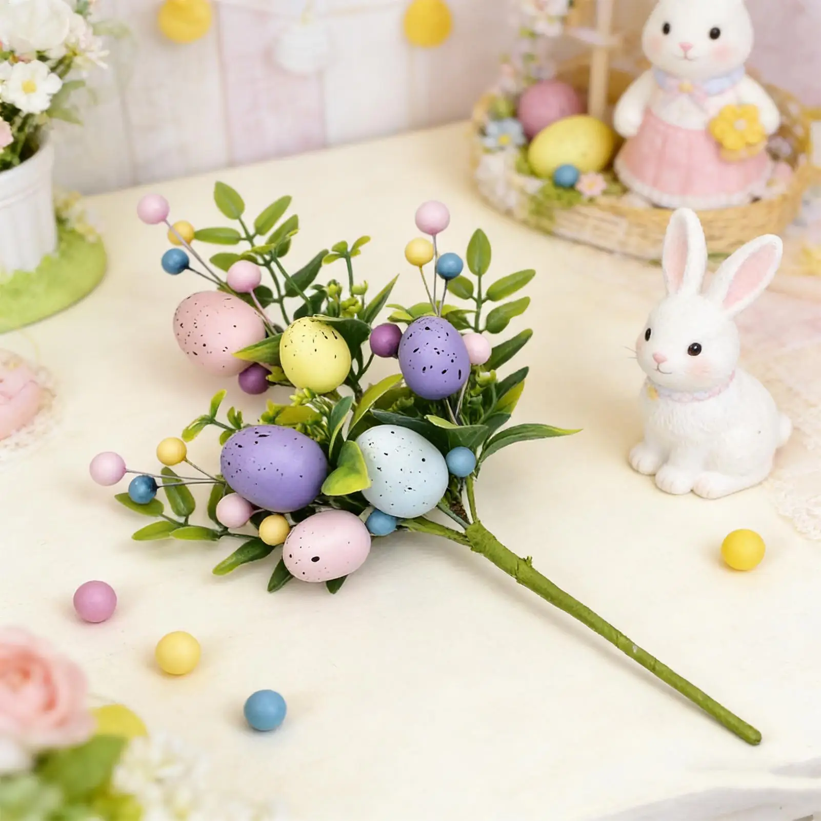 Künstliche Osterblumen Festliche Frühlings-Stieldekorationen Künstliche Oster-Zierranken für Party Blumenarrangements Vase Tisch