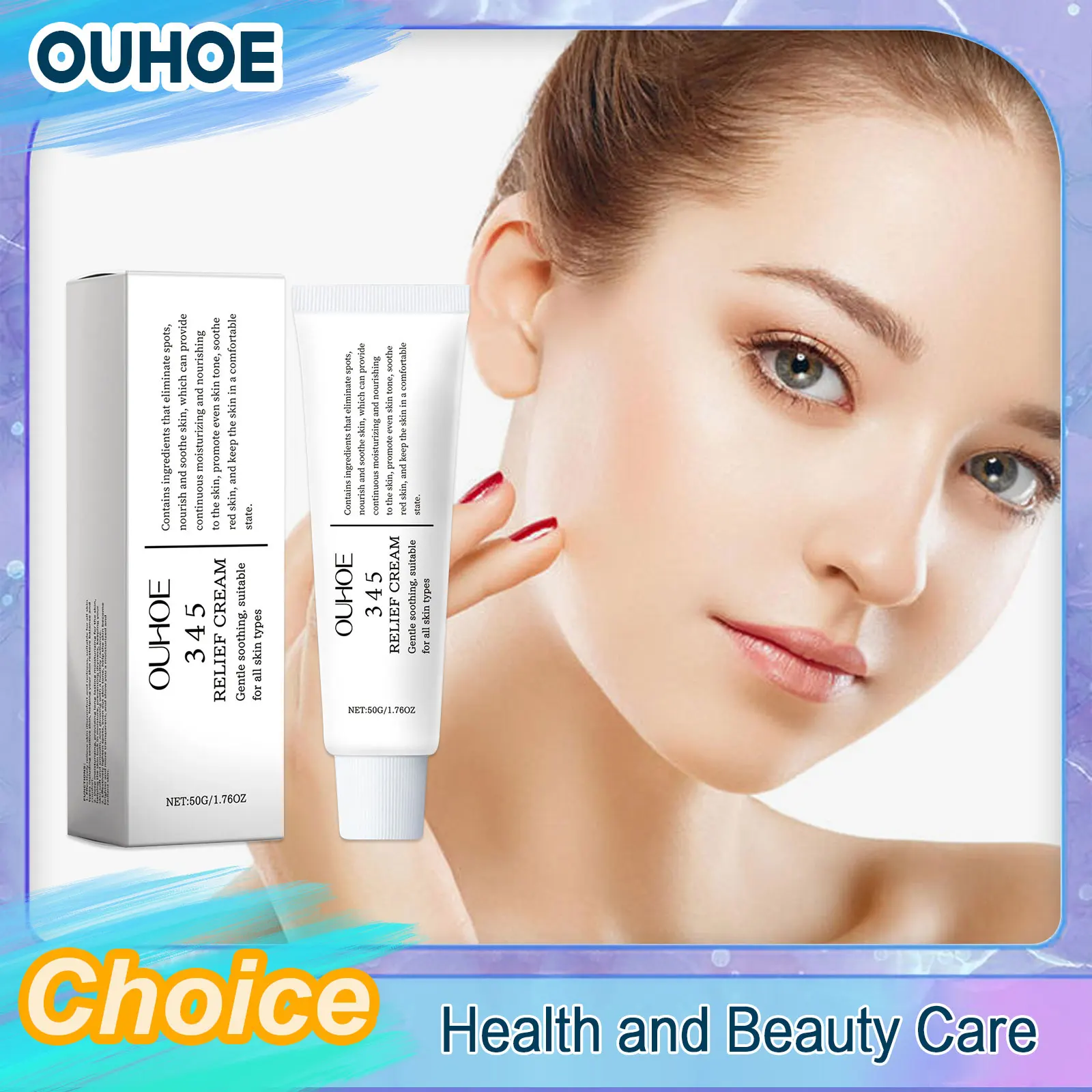 

OUHOE Moisturizing Face Cream Relief Blemishes Nourish Soothing Antioxidant Repair Clean Acne Hydrate Lift Brightening Skincare