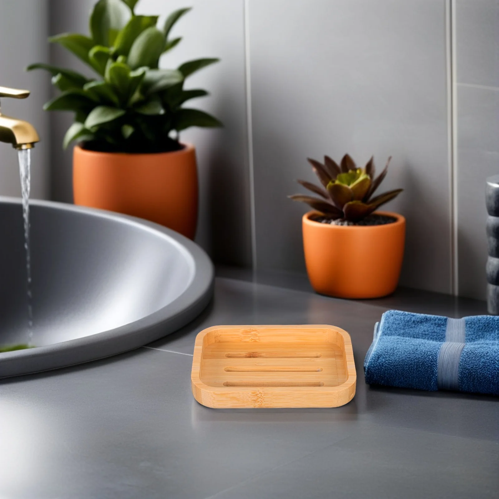 

2pcs Bamboo Holder Self Draining Rectangle Bar Soap Dish For Bathroom Kitchen Hotel Farmhouse Decor Lightweight Portable Soap
