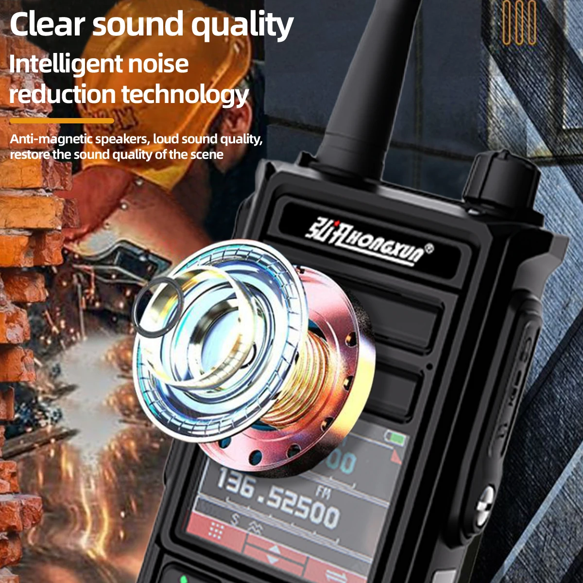 Hongxun Walkie-talkie HP-785 Waterproof Mobile Radio, 10W Output Power, Remote Handheld Walkie-talkie,Digital IP,Outdoor Hunting
