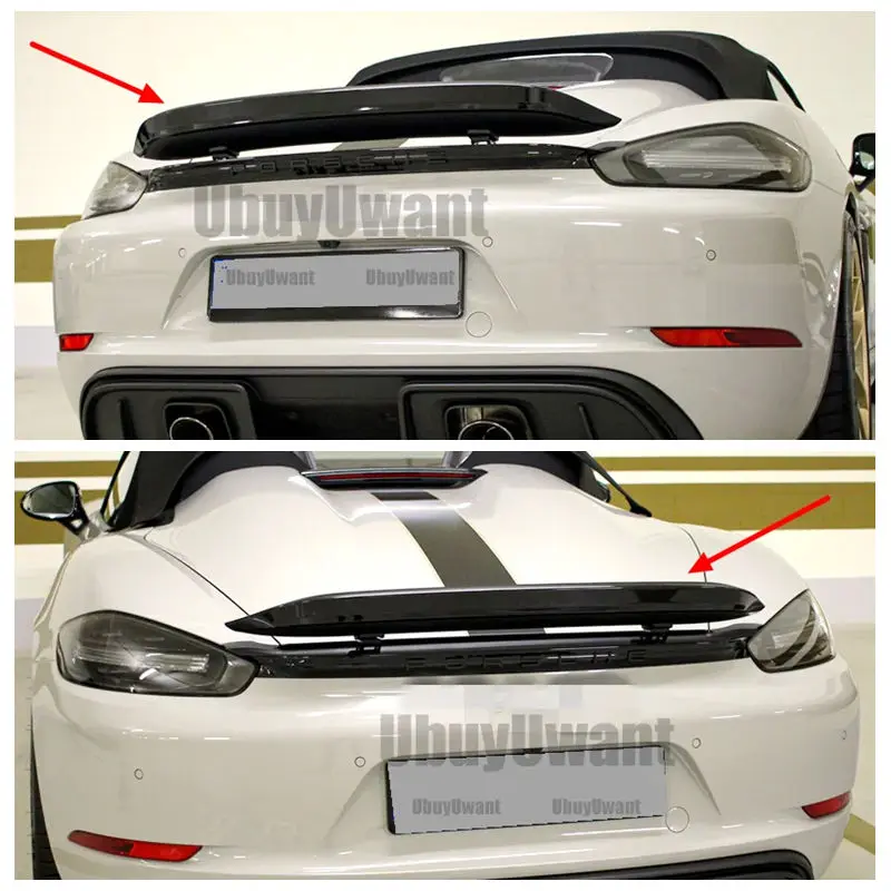 

Rear Spoiler Wing Real Carbon Fiber Trunk Lid Flap Trim Roof Splitter Lip For Porsche 718 Boxster Base S Coupe & Cayman 16-22