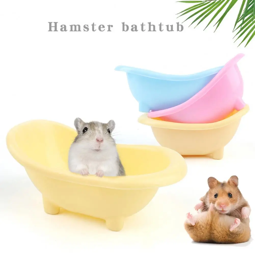 Hamster Open Bathtub Ceramic Pet Bed Small Bed Habitat House Set Hamster Bathtub Sand Bath Container Food Bowl Easy for Relaxing