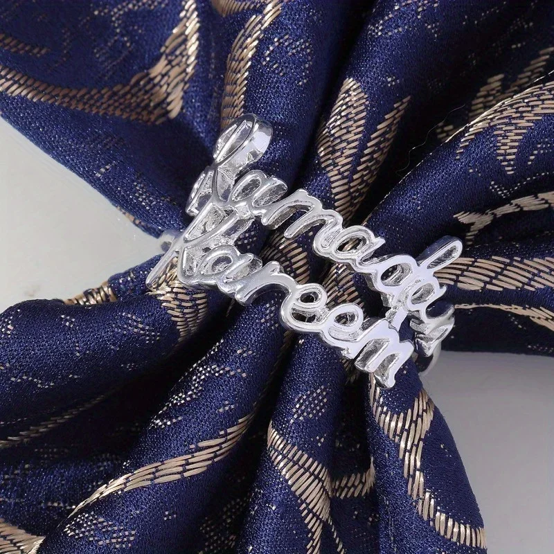 Kitchen Alloy Alphabet Napkin Rings Western Style Restaurant Napkin Clasp Hotel Wedding Ramadan Kareem Festival Decoration