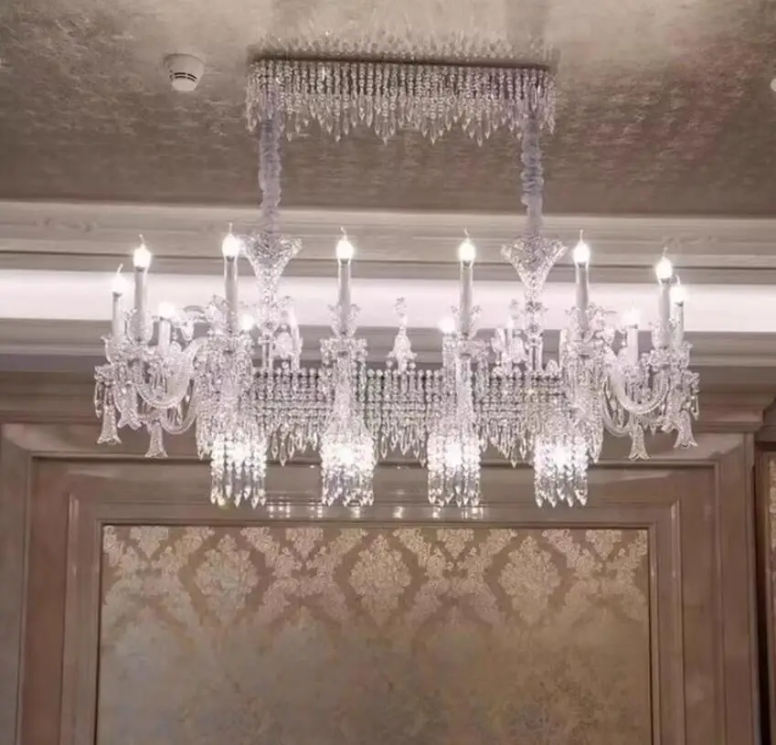 Moderner Kristall-Kronleuchter, L110 cm, B60 cm, Kerzenkristall-Lichter für Wohnzimmer, Foyer, Schlafzimmer, dekorative Hängelampe, Decken-Kronleuchter