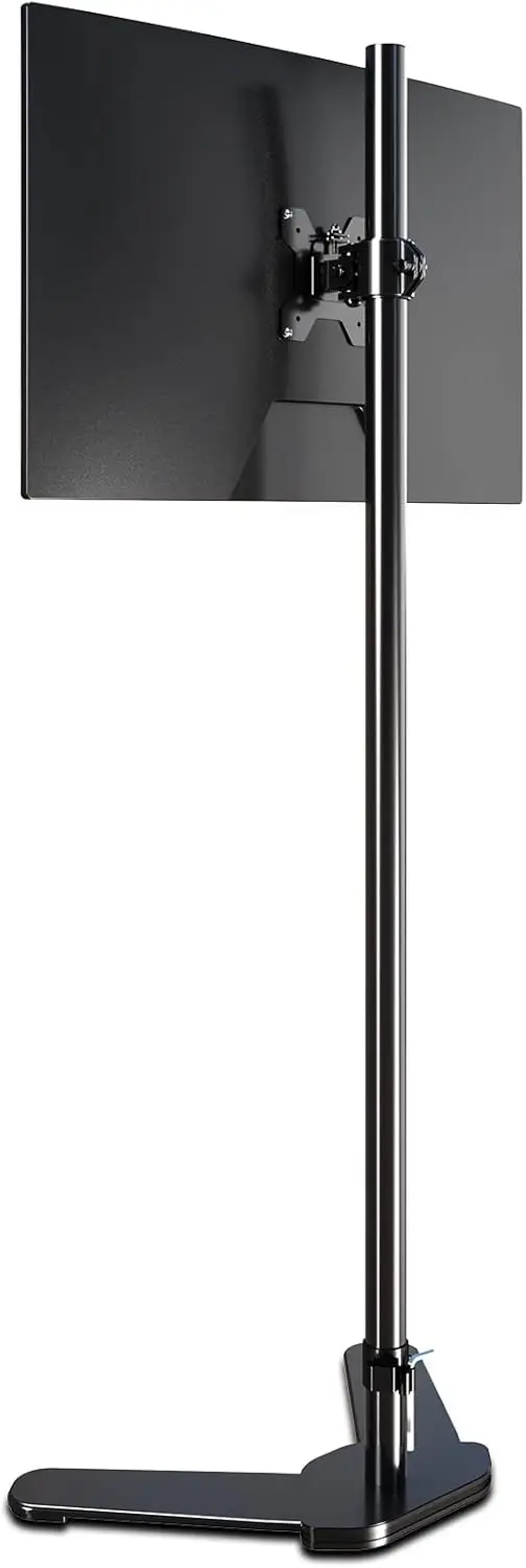 Extra Long 47" Pole Floor Monitor Stand, Free-Standing Desk Mount for 13-27" Screens, Supports Up to 22lbs