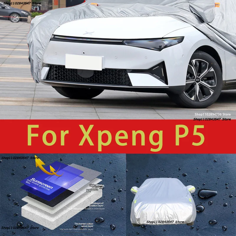 

For Xpeng P5 Outdoor Protection Full Car Covers Snow Cover Sunshade Waterproof Dustproof Exterior Car accessories