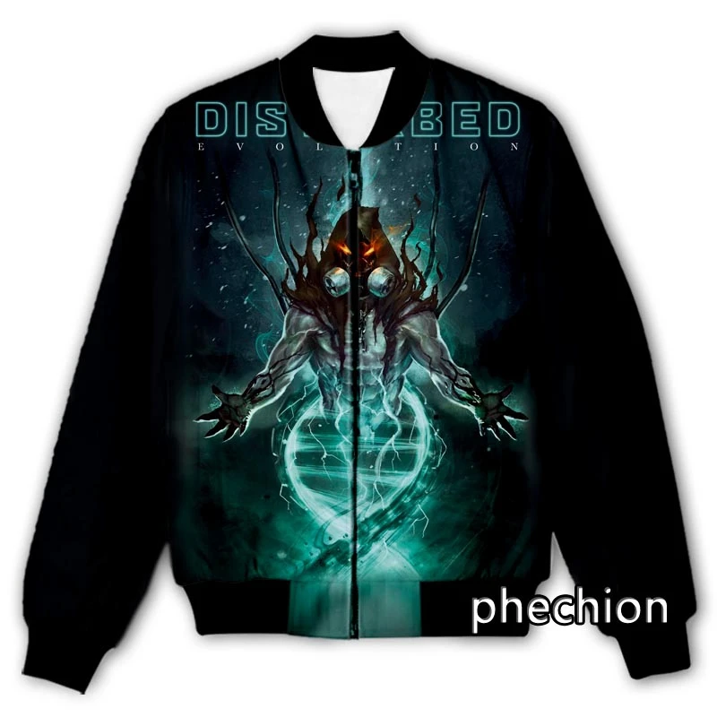 

phechion New Men/Women Disturbed Rock Band 3D Print Casual Jacket Fashion Streetwear Men Loose Sporting Jacket & Coat Q226