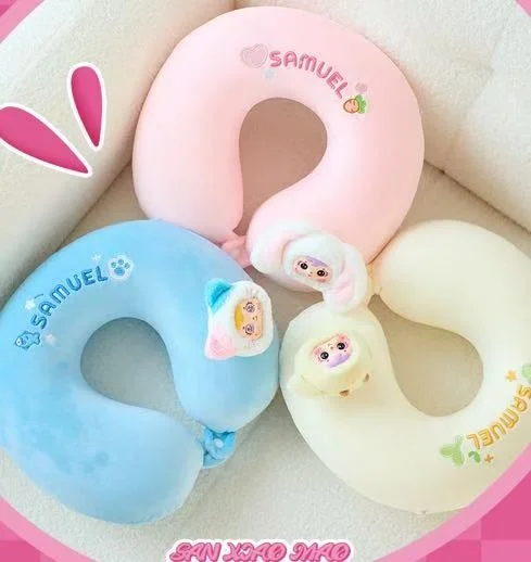 

Серия подушек Samuel U-образной формы, слепая коробка, милая креативная подушка для шеи для путешествий, удобный подарок для девочек, маленькая коллекция волос