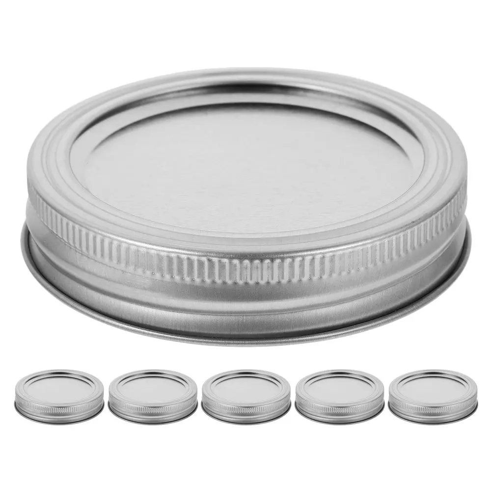 

6Set Tinplate Mason Jar Lids Metal Leakproof Airtight Sealed Storage Caps Replacement Canning Lids Airtight Jars Covers
