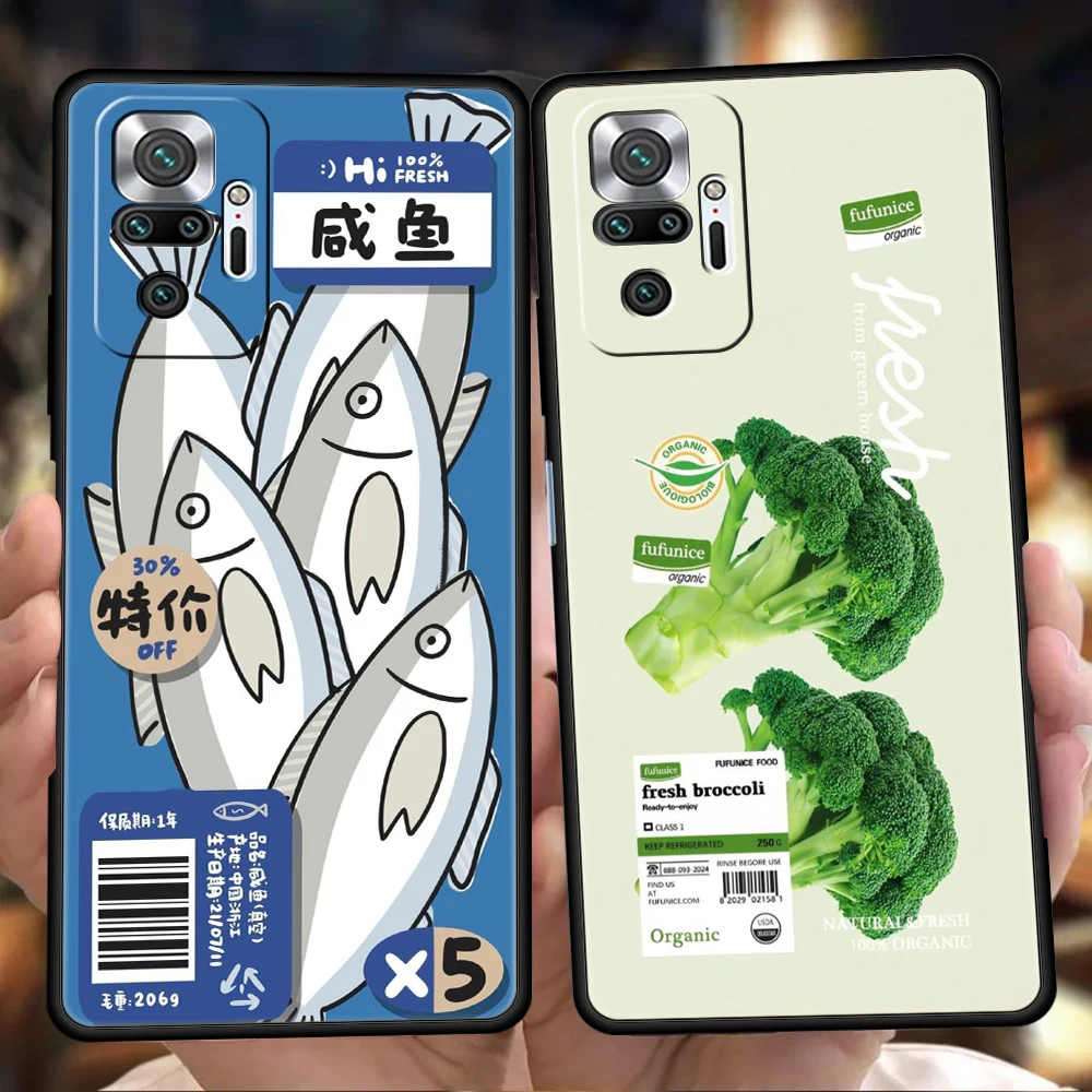 Present Present Phone Case Cover for Redmi 14C 13C 10C Note 15 14 13 12 K40 K50 Pro Plus Soft TPU Discounted Salted Fish And Vegetables - Aliexpress Deal