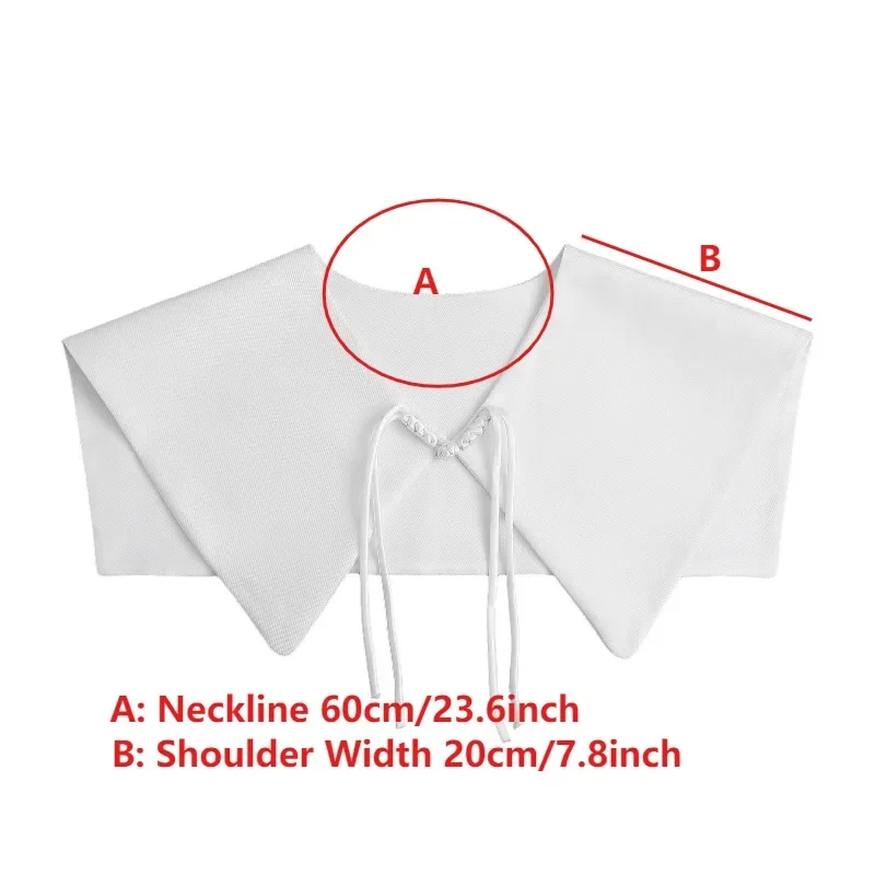 Vintage Blouse Tops Fake Collar Shawls Adjustable Pointed Lapel Detachable Lapel Half Shirt False Collar