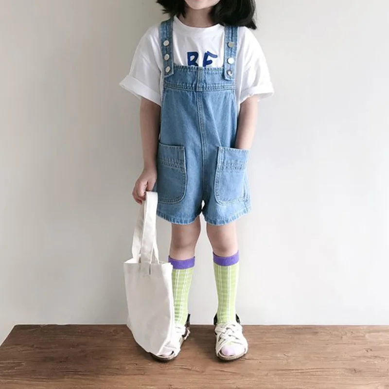 

Новинка 2023 года, детский комбинезон без рукавов на пуговицах, весна-лето, двойные карманы, джинсовый ремень, детская одежда, свободные комбинезоны