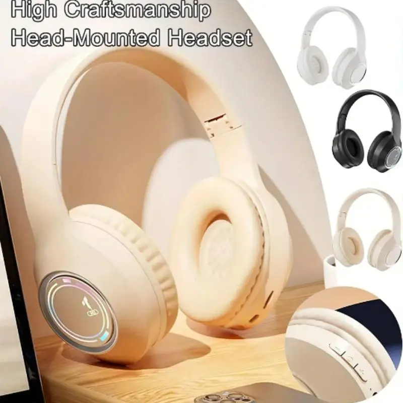 

M3 Headset Bluetooth Earphones Foldable Glowing Card Insertion Stereo Sound Long Battery Life Esports Low Latency