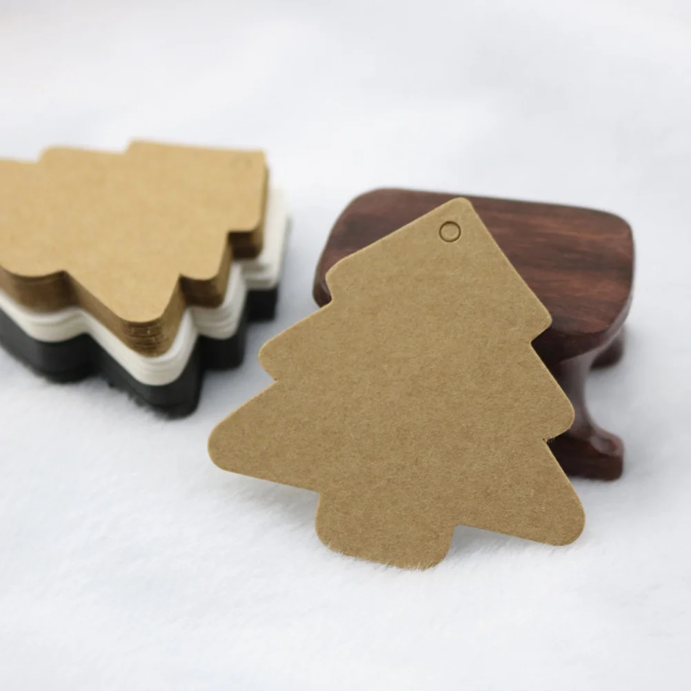

50Pcs Christmas Tree Tags Kraft Paper Vintage Style Blank Labels for DIY Gift Tagging and Craft Projects Brown