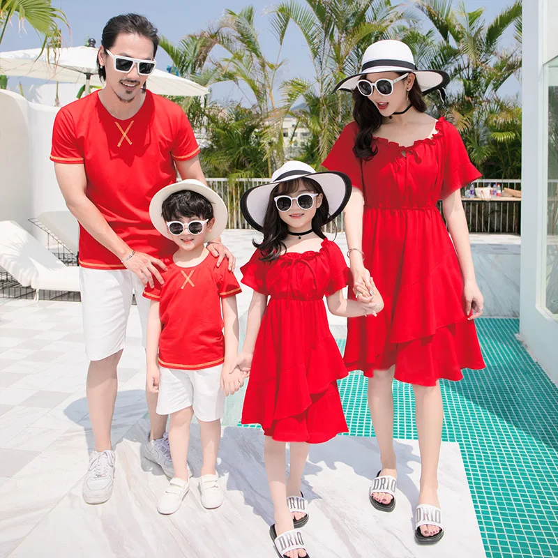 Family Matching Outfits Summer Plus Size Mother Daughter Father Son Panda Two-piece T-shirts + Shorts Matching Couple Outfits