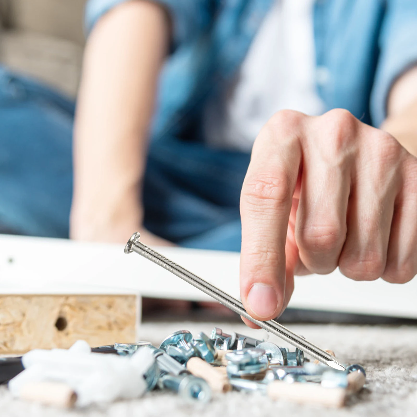 

460pcs Stainless Steel Nails for Hanging Pictures Wood Masonry Corrosion Resistant Durable Flat Head Hooks Hardware Home Use