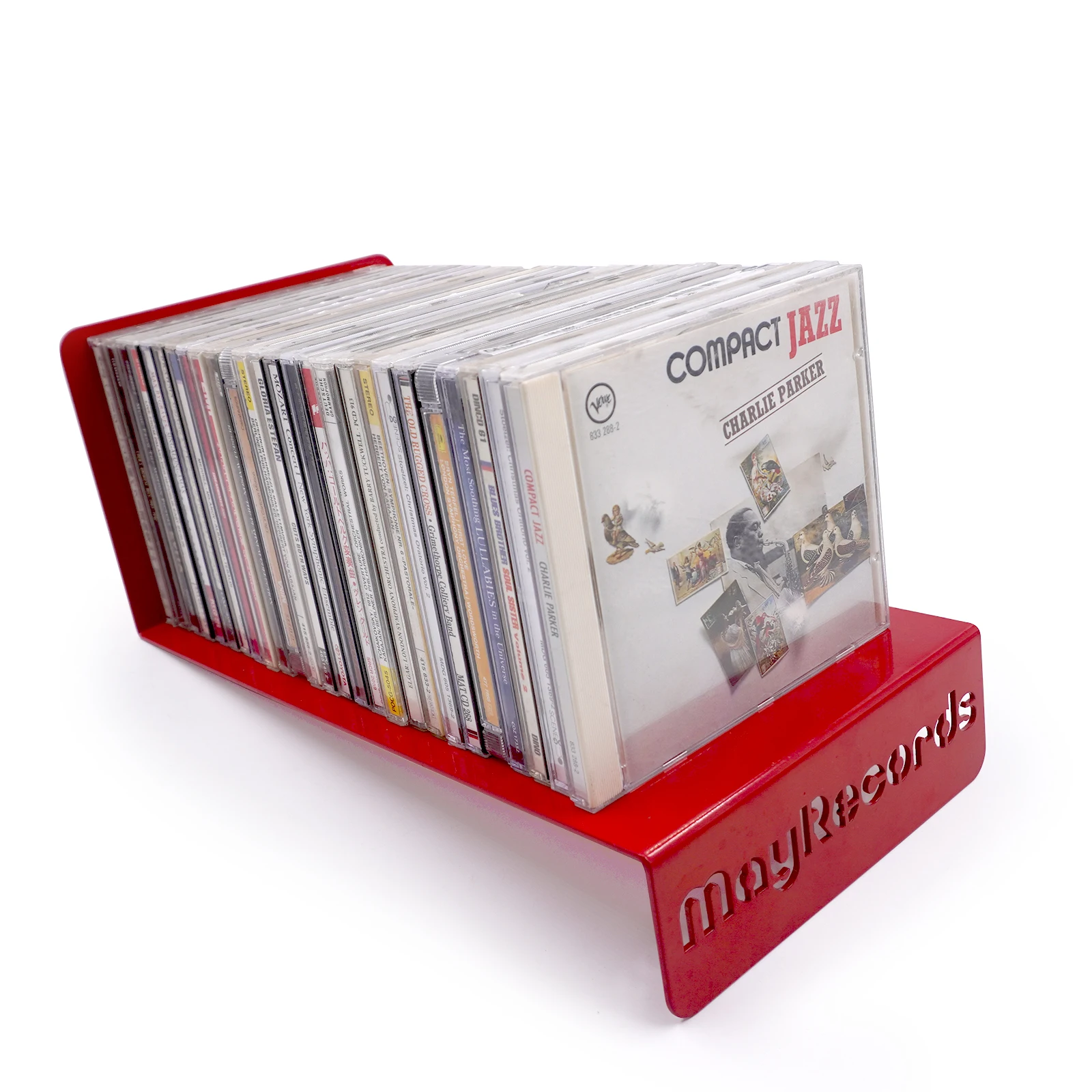 

CD Holder Display Stand Tabletop Black Iron CD/DVD Storage Rack Album Organizer Shelf CD Collection Desktop Bracket