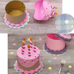 3D GIFT BOX CAKE BIRTHDAY Candy Box Cutting Die for Birthday Party Card making Scrapbook Metal Die Knife