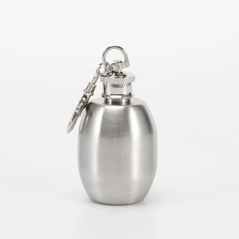 Mini 1oz Edelstahl-Hüftflasche mit Schlüsselanhänger, Leicht und Langlebig – Detail 9
