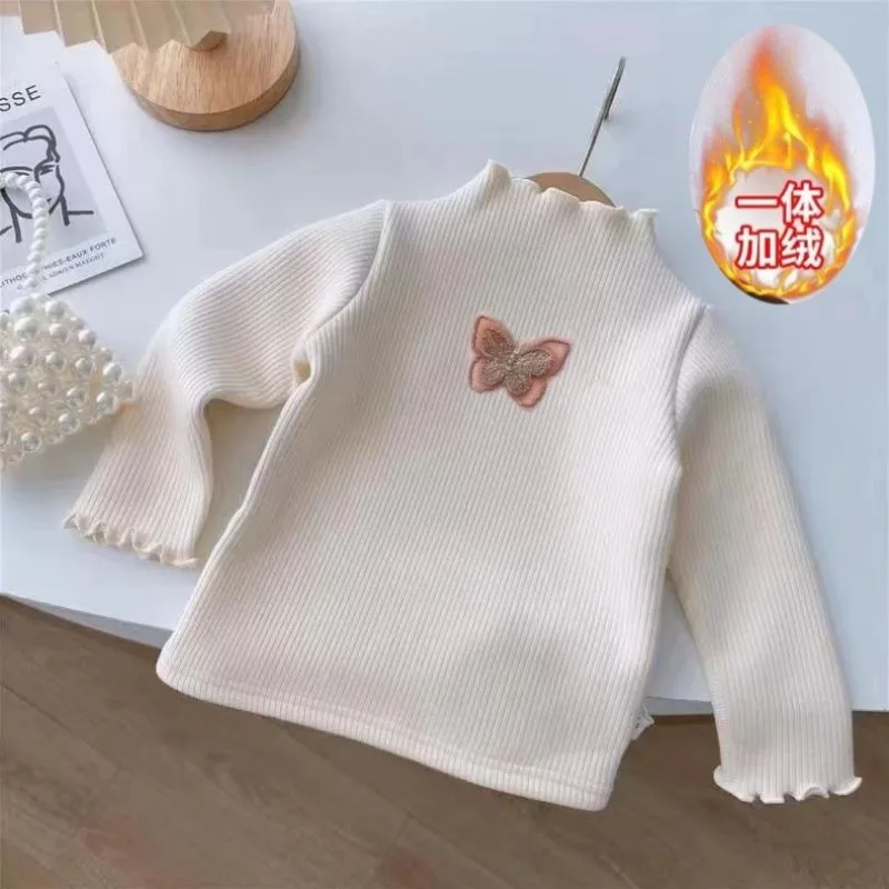 

Children's Autumn and Winter New Fashionable High Neck Long Sleeved Solid Base Shirt Kids Children's Clothing Sweatshirts Tops