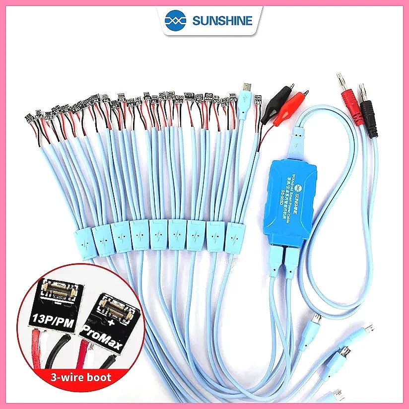 SUNSHINE SS-905D V9.0 DC Power Cable for iPhone 6G-16 Pro Max, Android Boot Control & Current Test Line