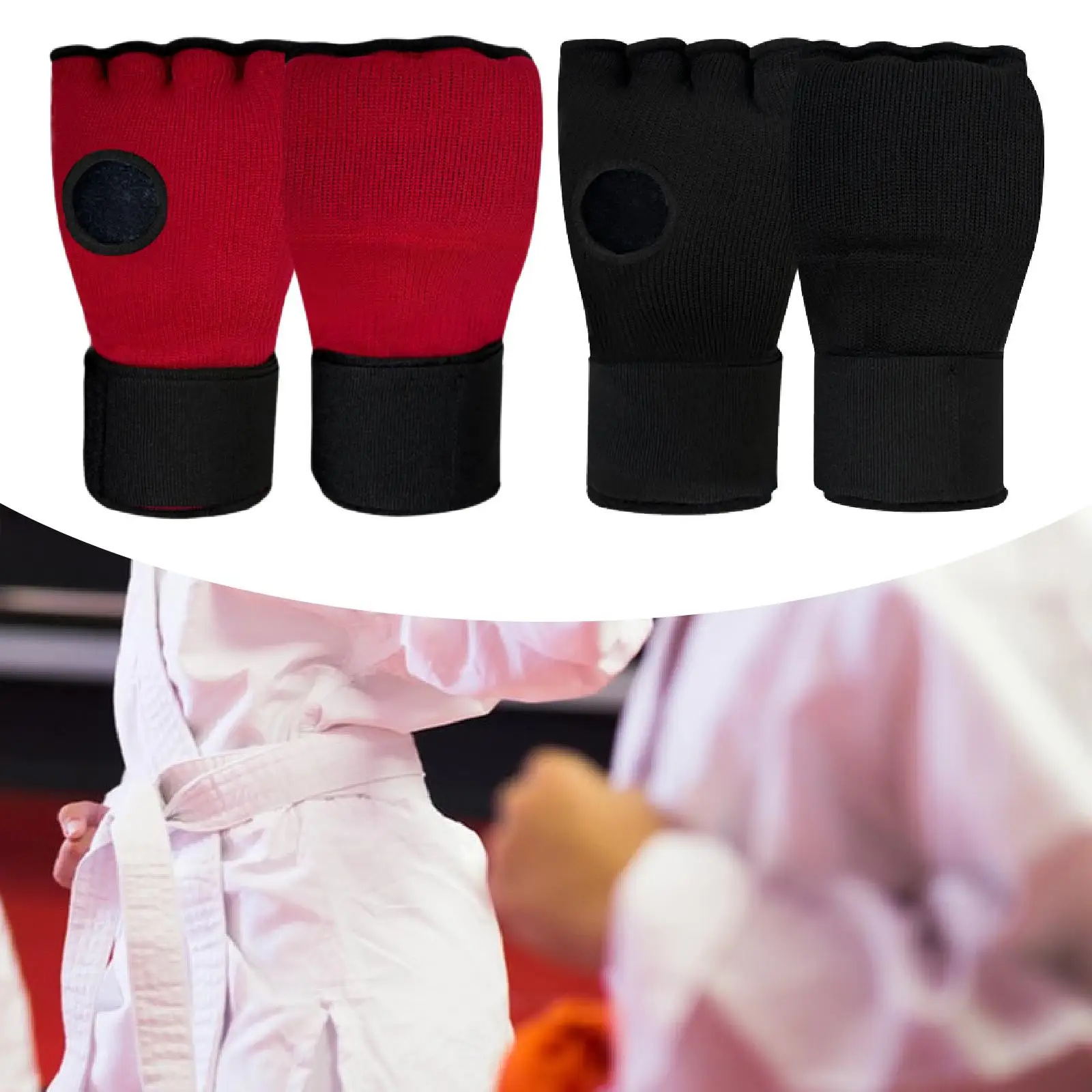 

Half Finger Boxing Gloves with Hand Wraps for Kids' Sparring