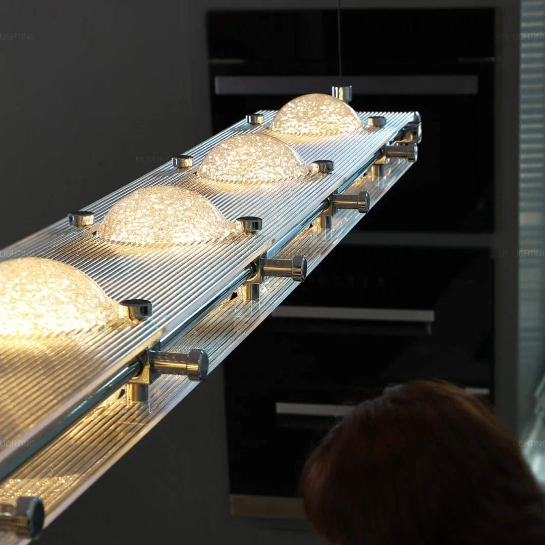 Luxury LED Chandelier Lights For Kitchen Bar Dining Table Island Living Room Pendant Lamp Home Decoration Lustre Indoor Fixture