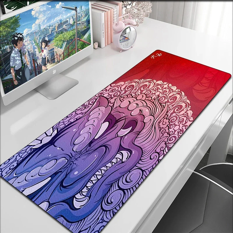 Esports-alfombrilla de ratón para juegos Tiger, alfombrillas de Anime, alfombrillas extendidas Xxl, 900x400, accesorios para Pc, alfombrilla de