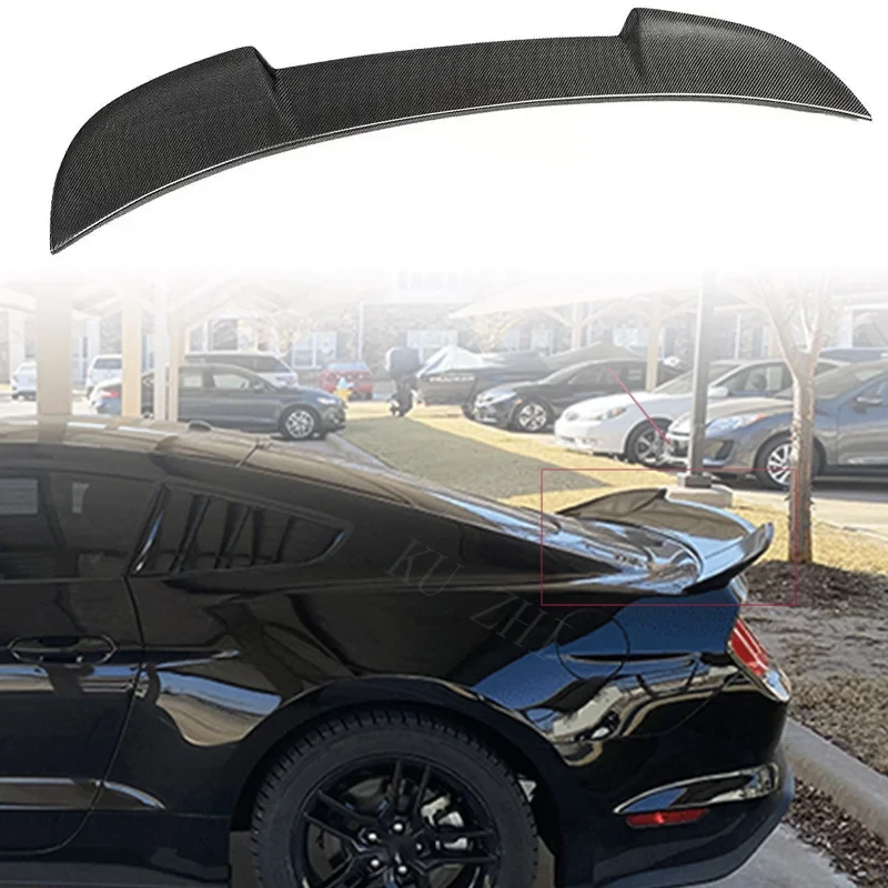 For Ford Mustang 2015 2016 2017 High Quality True Carbon Fiber FRP Rear Luggage Lid Spoiler Wing Body Sports Modification Kit