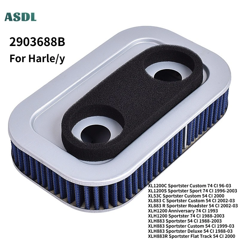 

For Harle/y Sportster 1200 883 XLH1200 XL1200C XL1200S XLH883 1388 Motorcycle High Flow Air Intake Filter Cleaner Element Fit