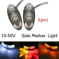 2pcs 12V/24V Universal LED Car Trailer Truck Side Marker Indicator Light Lorry Lamp Amber&Red /Red / Amber / White low power