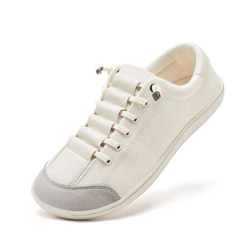 

2026 Новые дышащие парусиновые широкие кроссовки без шнуровки для пар, женские туфли босиком с широким носком